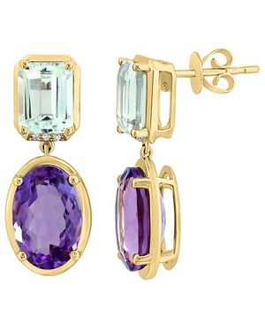 Effy Fine Jewelry 14K 13.02 Ct. Tw. Diamond & Gemstone Earrings - Metallic