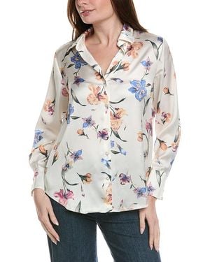 Philosophy Woven Flowy Satin Top - Grey