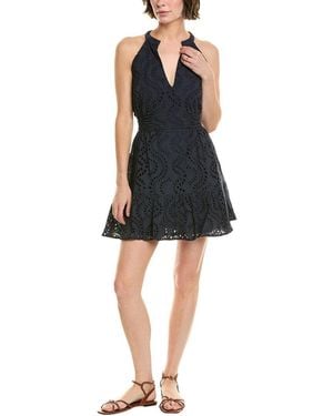 Central Park West Liam Eyelet Mini Dress - Black