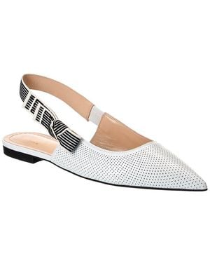 Dior Toujours Leather Slingback Flat - White