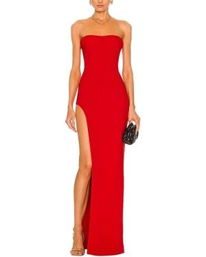 VERA DOLINI Solid Maxi Dress - Red