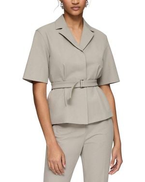 Lafayette 148 New York Petite Short Sleeve Jacket - Grey