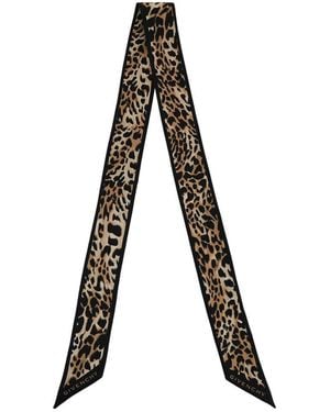 Givenchy Cheetah Printed Silk Bandeau - Black