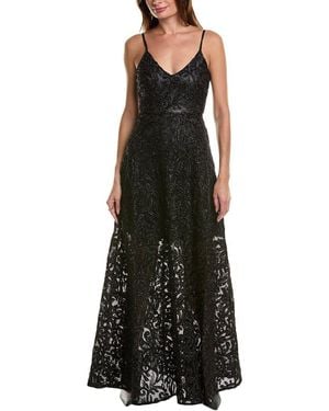 Taylor Lace Mesh Gown - Black