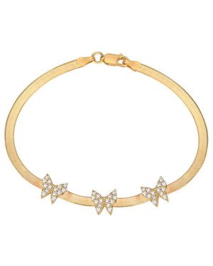 Gabi Rielle Love Is Declared 14k Over Silver Crystal Herringbone Butterfly Bracelet - Metallic