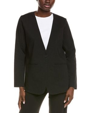 Eileen Fisher V-Neck Long Jacket - Black
