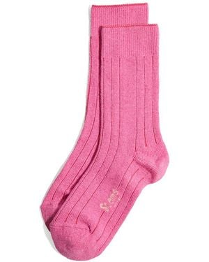 Stems Lux Cashmere & Wool-Blend Crew Sock Gift Box - Pink