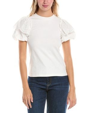 Gracia Eyelet Embroidery Blouse - White