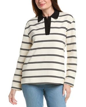 English Factory Striped Polo Shirt - White