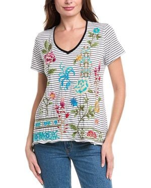 Johnny Was Sheri Everyday Stripe T-Shirt - White