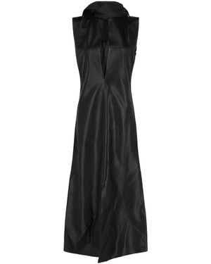 Givenchy Lavalliere Leather Midi Dress - Black