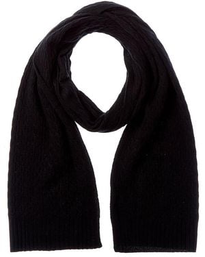 Forte Cashmere Textured Cashmere Scarf - Black
