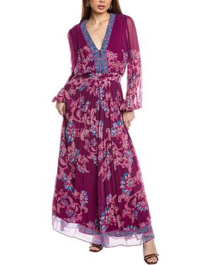 Hemant & Nandita Chiffon Maxi Dress - Purple