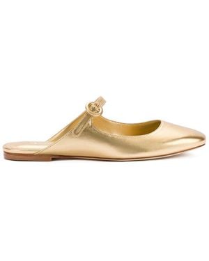 Larroude Blair Leather Flat Mule - Metallic