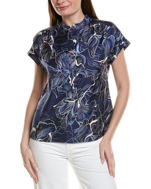 Tommy Bahama Sapphire Seas Silk Popover Top - Blue