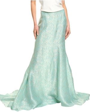 Reem Acra Long Jacquard Skirt - Green