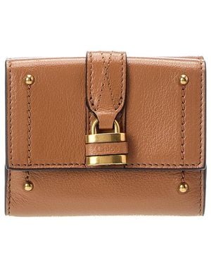 Chloé Paddington Leather Card Case - Brown