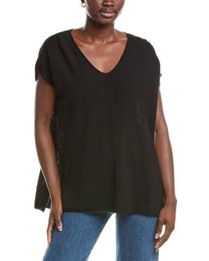 Eileen Fisher V-Neck Linen-Blend Tunic - Black