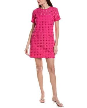 Cece Circle Eyelet Shift Dress - Pink