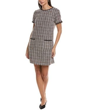 Cece Tweed Shift Dress - White