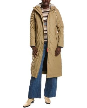 HUNTER Sammy Rubberized Longline Padded Coat - Natural