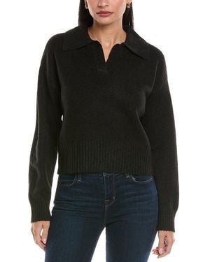 ANNA KAY Mandarine Cashmere-Blend Polo Jumper - Black