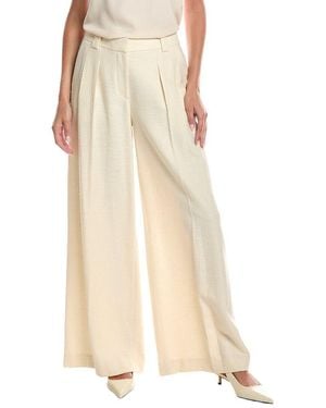 Lafayette 148 New York Wyatt Wool, Silk & Linen-Blend Wide Leg Pant - Natural