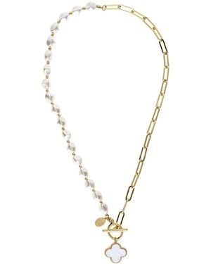 Rivka Friedman 18K Plated Pearl Necklace - Metallic