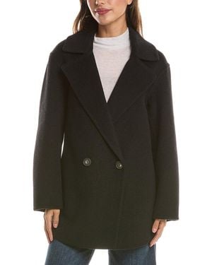 Vince Splitable Wool-Blend Car Coat - Black