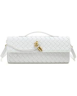 Tiffany & Fred Paris Woven Leather Clutch - White