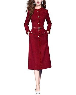 VERA DOLINI Midi Dress - Red
