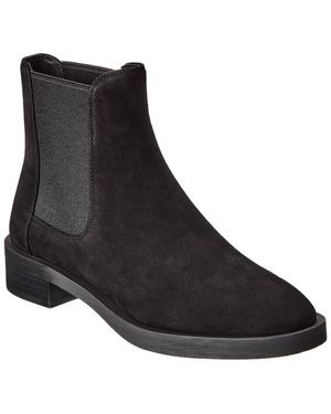 Stuart Weitzman Sondra Sleek Suede Bootie - Black