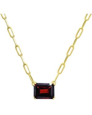 Gemstones 0.48 Ct. Tw. Garnet Pendant Necklace - Metallic