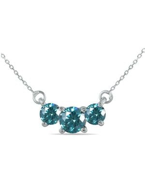 Diamond Select Cuts 14K 0.46 Ct. Tw. Diamond Necklace - Blue