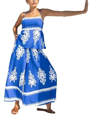 LEON GORI Leon 2Pc Top & Skirt Set - Blue