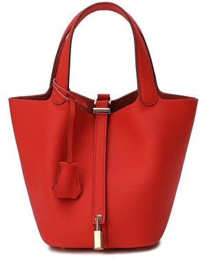 Tiffany & Fred Paris Leather Top Handle Satchel - Red