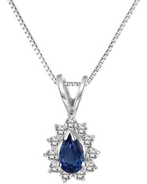 LEVARON 14K 0.15 Ct. Tw. Diamond Necklace - Blue