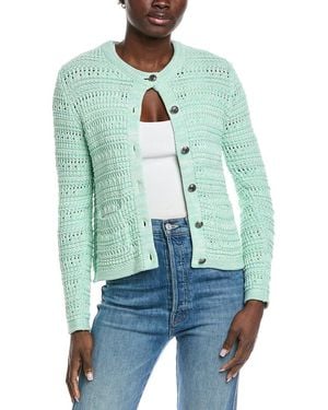 Autumn Cashmere Texture Stitch Jacket - Green