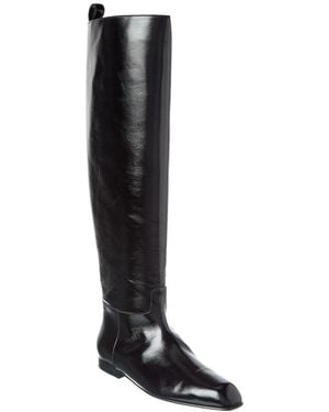KHAITE Colt Leather Over-The-Knee Boot - Black