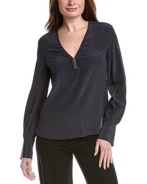 Brunello Cucinelli Silk Top - Black