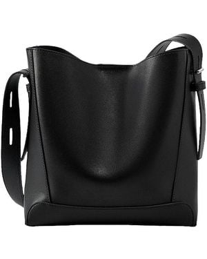 Adele Berto Leather Shoulder Bag - Black