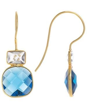 Saachi 18k Plated Blue Chalcedony Drop Earrings