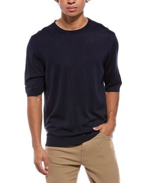 Isaia Silk Crewneck Jumper - Blue