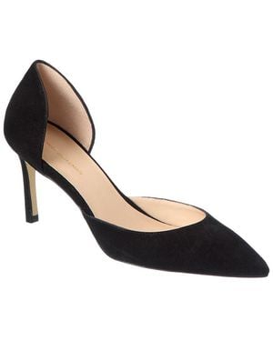 Stuart Weitzman Mara 75 D'Orsay Suede Pump - Metallic