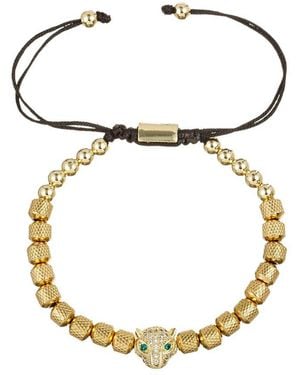 Eye Candy LA Titanium Cz Golden Leopard Adjustable Bracelet - Metallic