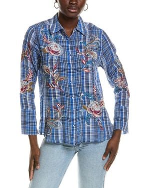 Johnny Was Alexa Silk Top - Blue