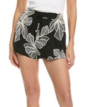 Allison Kendra Linen-Blend Short - Black