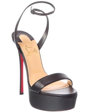 Christian Louboutin Loubi Queen Alta 150 Leather Platform Sandal - Blue