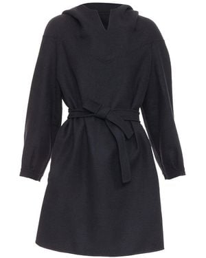 Dior Wool Angora Hooded Dress, Size Fr (Authentic Pre-Loved) - Blue