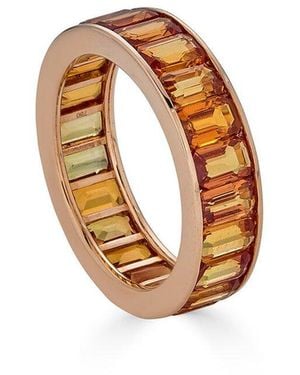 Diana M. Jewels Fine Jewellery 18K Rose 5.81 Ct. Tw. Sapphire Eternity Ring - Metallic